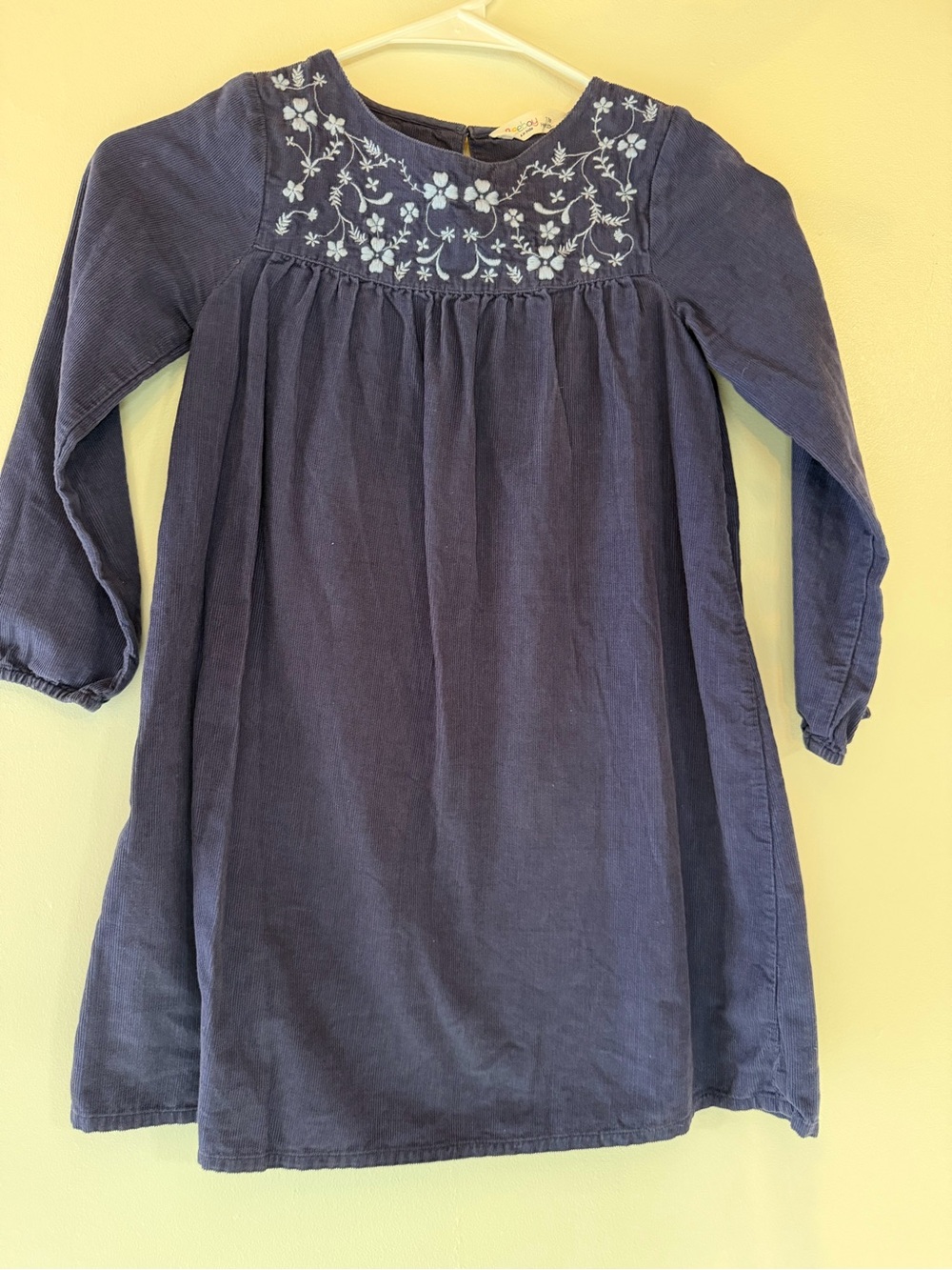 Beebay Girls Purple Corduroy Embroidered Dress Size 7 Yrs 122cm